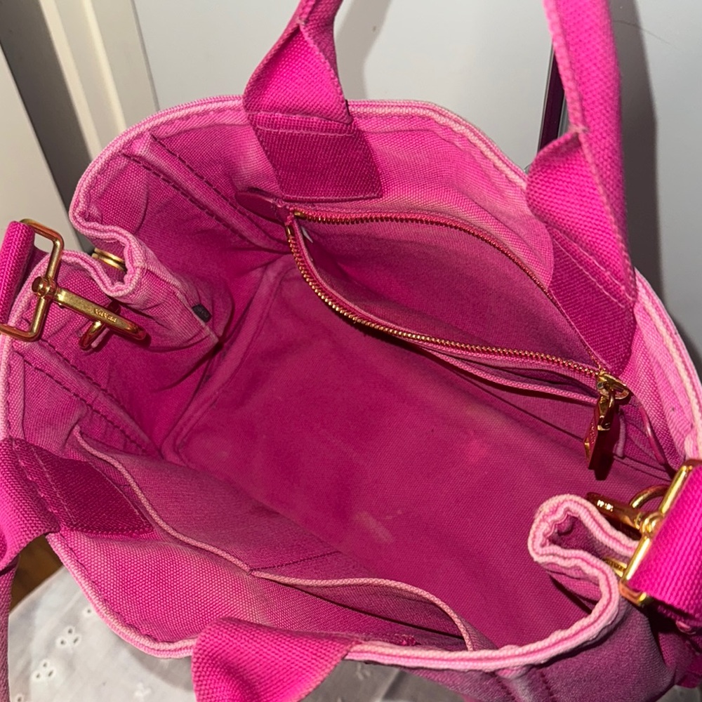Prada Pink Canvas Crossbody Tote - Picture 8 of 13